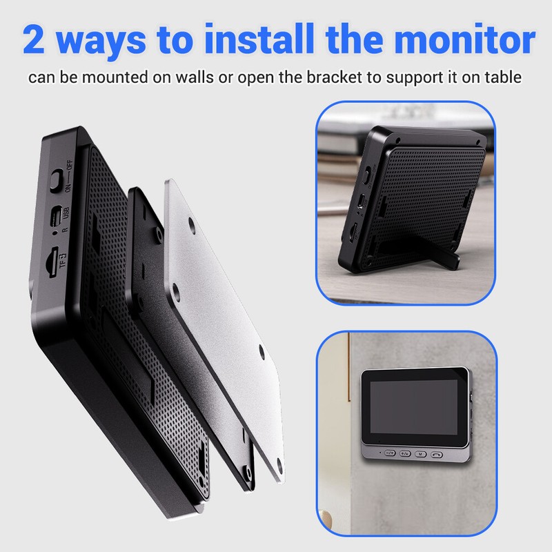 Wireless Video Doorbell Intercom System w/ 4.3" Monitor Waterproof Night Vision gallery