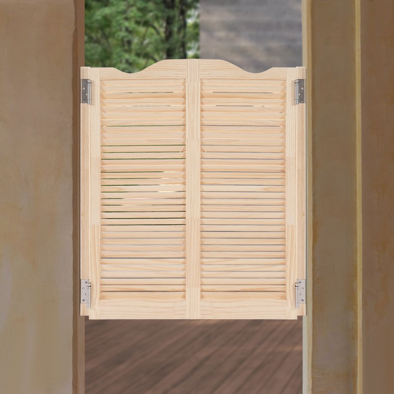 Partition Two Door Passing Door For Stairs Passageway Dividing Door Wood Color
