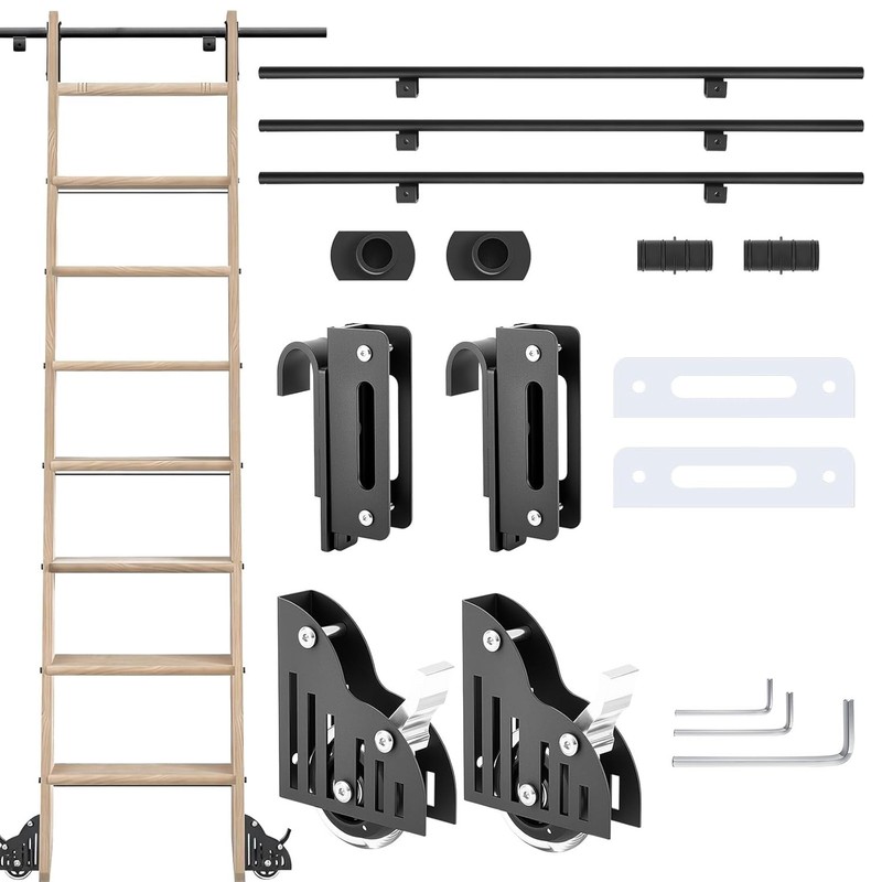 12 ft Sliding Library Ladder Hardware Kit Telescoping Barn Door Hardware Kit