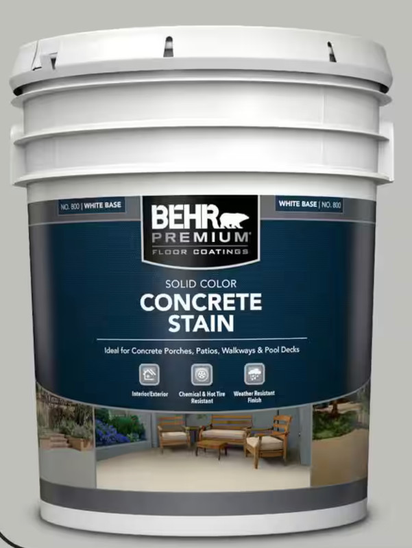 5 Gal. Concrete Stain – White Base – Interior/Exterior