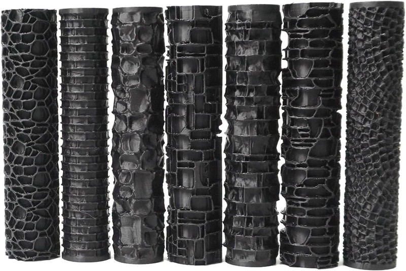 Texture Roller Set – 7-Pattern 3D-Printed Miniature Terrain Rollers for Clay & M