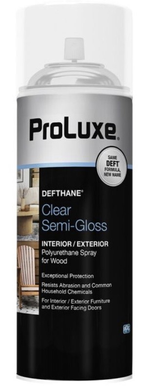 ProLuxe Deft PLX023S/54 Aerosol In/Out Semi-Gloss Clear Polyurethane 11.5 Oz
