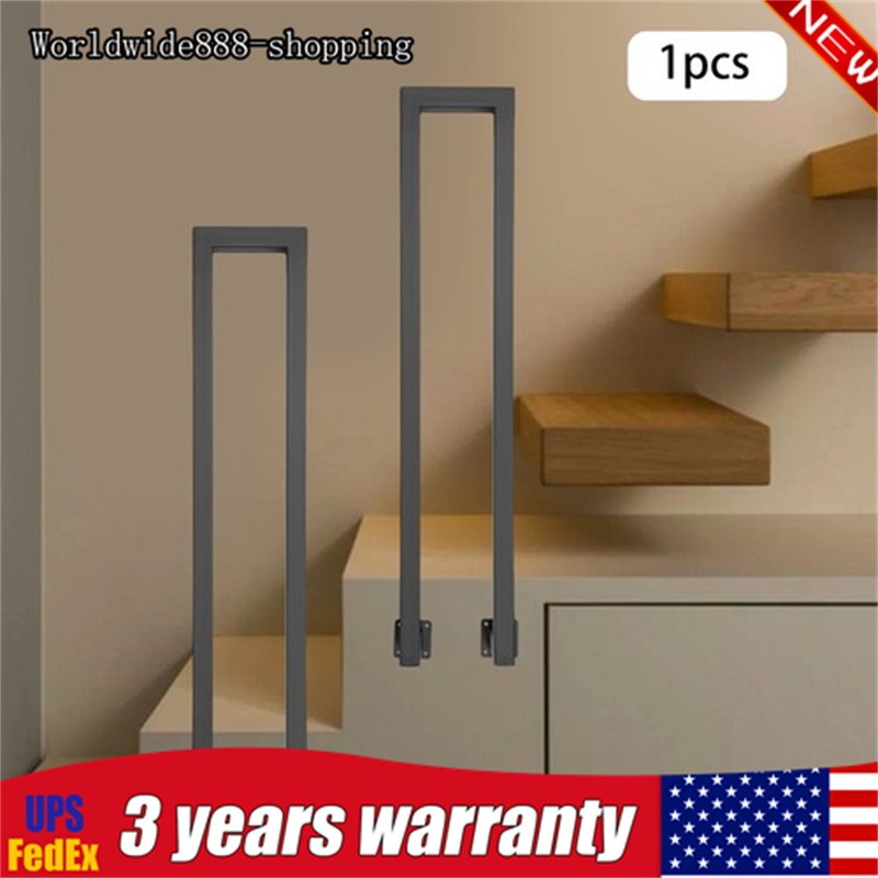 Side Mount Stair Railing, Hand Rail Guardrail, Decorative Railing 85*20cm Black