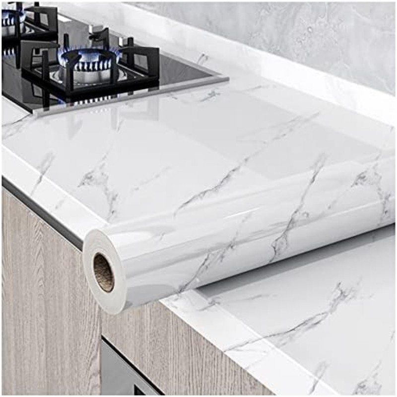 Smooth marble pattern paper granite gray/white wallpaper 23.6 inches × 197 in