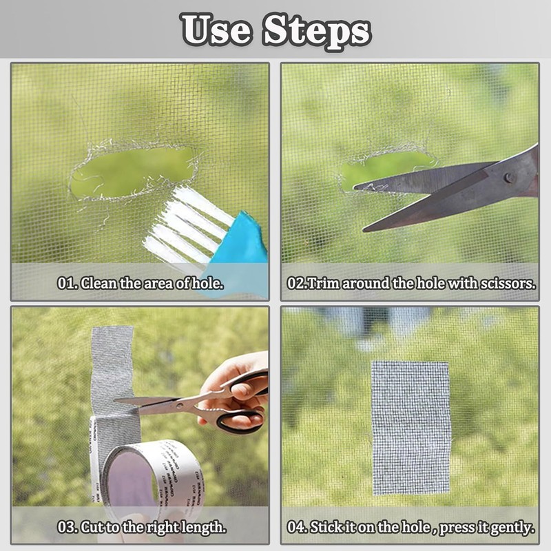 Window Mosquito Net Repair Tape Self Adhesive Window Screen Repair Patch 5*200cm gallery