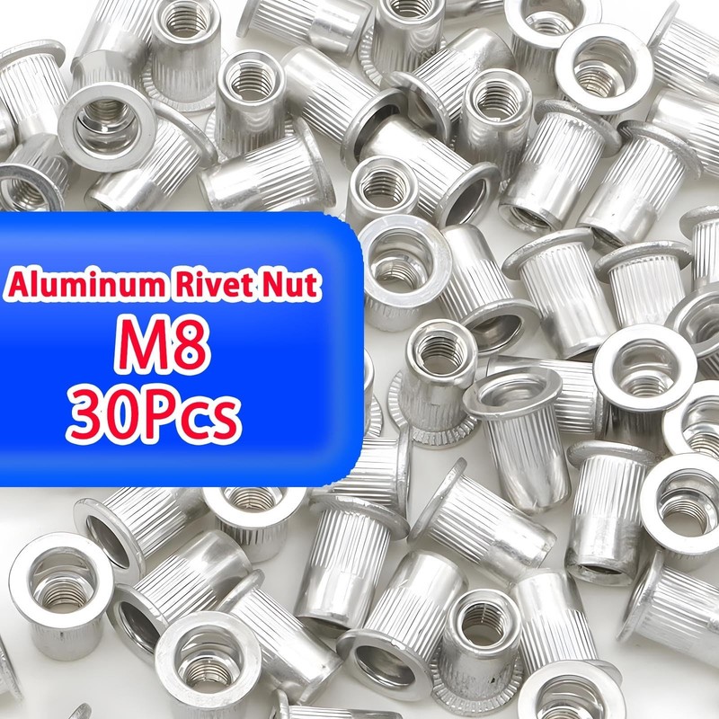 M8 Rivet Nuts 30Pcs with Rivet Nut Tool Easy to Use Aluminum Rivet Nut Rustpr... gallery