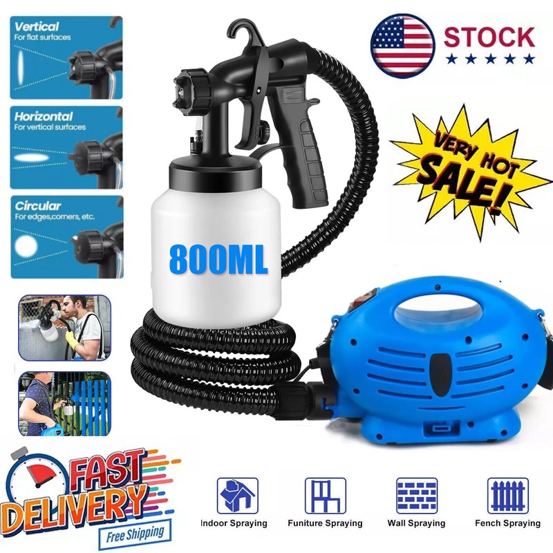 Handheld 650W Electric Spray Gun Painting Tool 800ML HVLP Paint Sprayer Machine