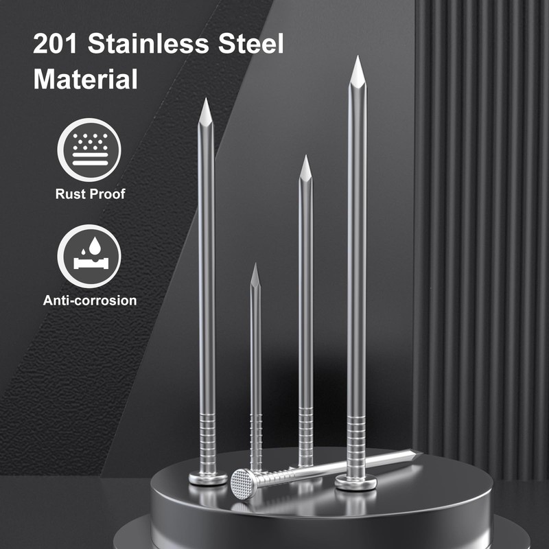 1300PCS Stainless Steel Hardware Nails, 3/4 Inch 17Gauge Flat Head Nails for ... gallery