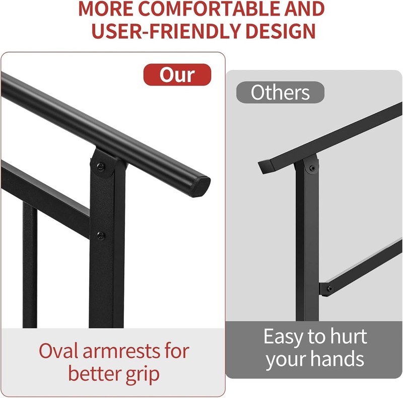 Hand Rails for Outdoor Steps 3 Steps Stair Handrail & Indoor Stair Railing Kit， gallery