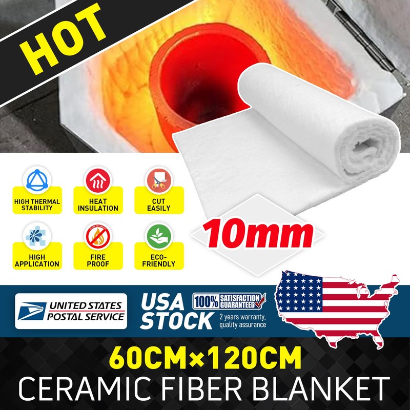 Ceramic Fiber Blanket Fireproof Insulation Rated to 2500F Size 47.2″x23.6″
