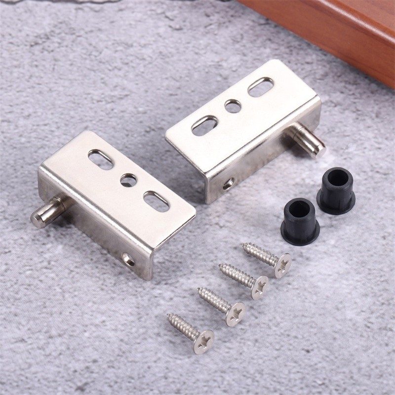 1 Set Pivot Door Hinges Silver Iron 40x18x13mm for Wooden Door Cabinet Household gallery