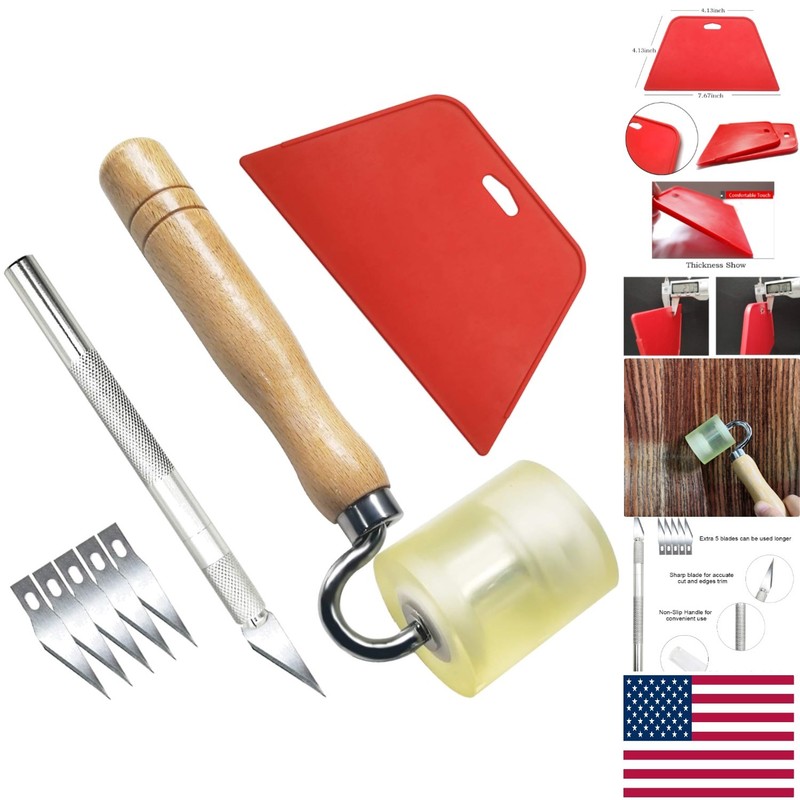 Efficient Wallpaper & Vinyl Application Set – 8pcs with Durable Squeegee Tools