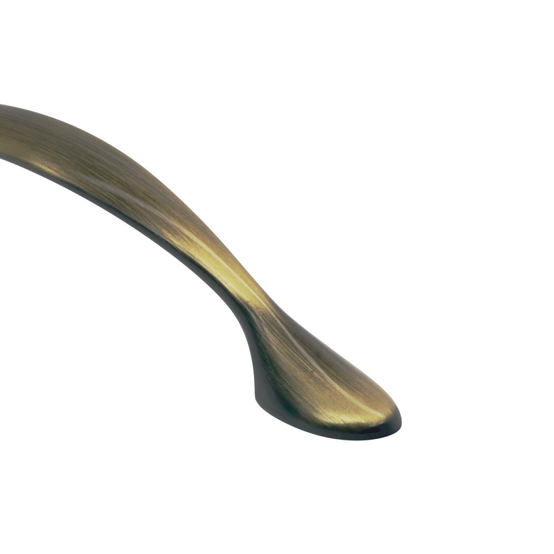 25 Pack Flare 3-3/4" Center Rustic Brass Kitchen Cabinet Pull Handle P418796RB gallery