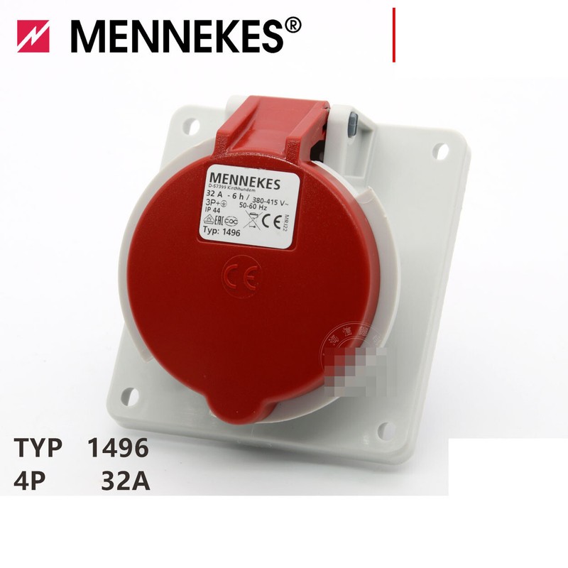 1PC NEW MENNEKES INDUSTRIAL PLUG 4P 32A TYP:1496 IP44