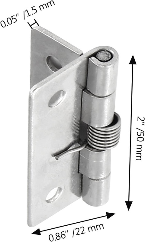 Luomorgo 4 Pcs Spring Loaded Hinges for Cabinets, 2 Inch Length Stainless Steel gallery