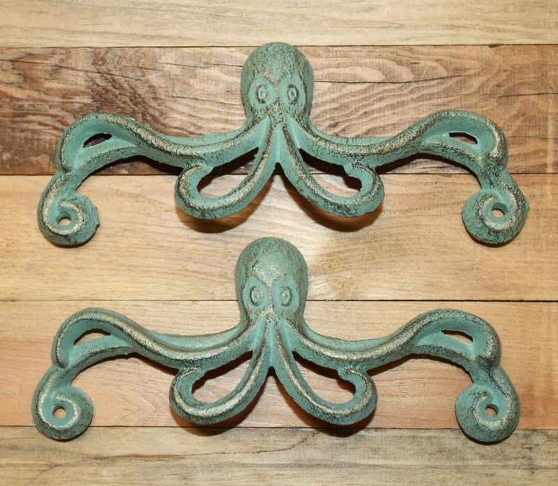 2-OCTOPUS HANDLES,Drawer Pulls,Kitchen And Bath Hardware,Beach Home Decor,Hw-53 gallery