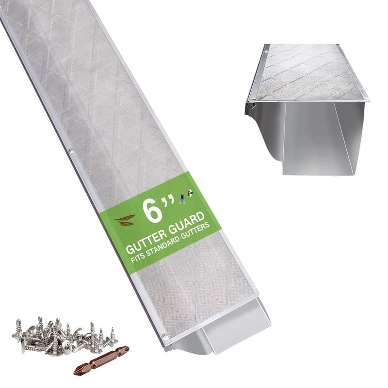 Gutter Guard 100ft Stainless Steel Micro Mesh 6in K Style DIY Debris Protector.