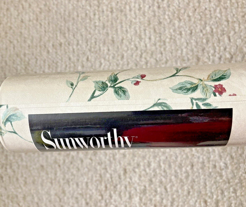 Sunworthy Prepasted Vinyl Wallpaper Vintage Floral 1 Double Roll 56 sq. ft. NOS