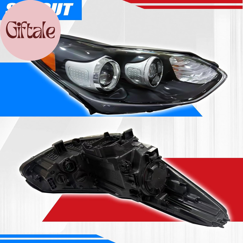 Headlight Assembly Compatible with 2017-2022 Kia Sportage EX/LX with LED DRL Day gallery