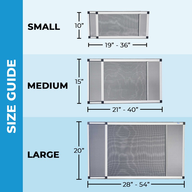 Adjustable Window Screen, Vertical/Horizontal, 10"x19-36" or 19"x10-18", Case/10 gallery