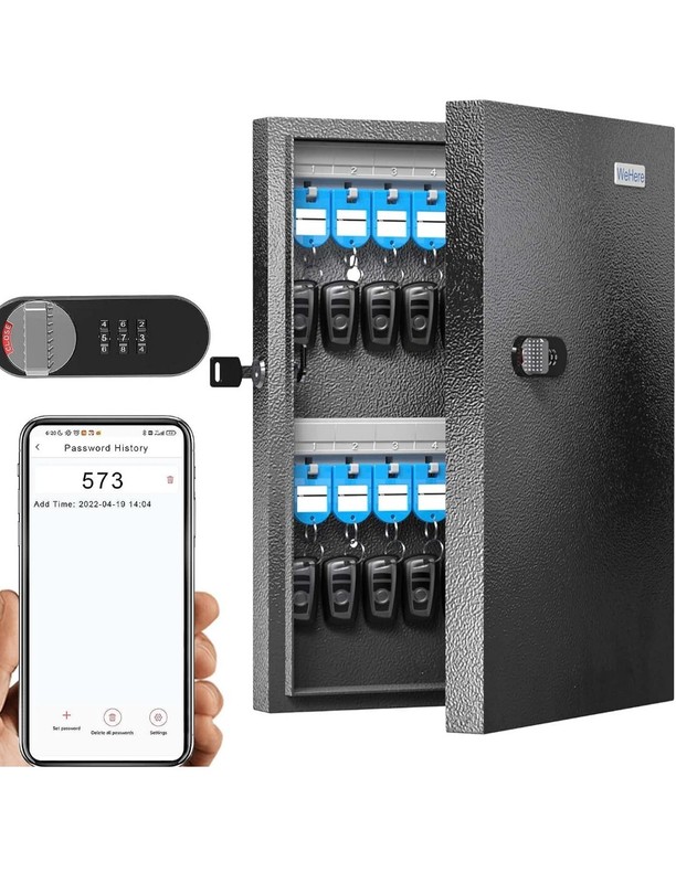 Open Box WeHere – 32 Keys Smart Key Lock Box Plus One Time Password Key box
