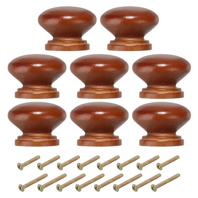 8Pcs 1-3/8 Inch Cabinet Knobs Round Drawer Dresser Knobs Brown