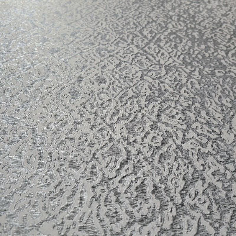 Embossed Ombre gray silver metallic plain faux fabric modern textured Wallpaper gallery