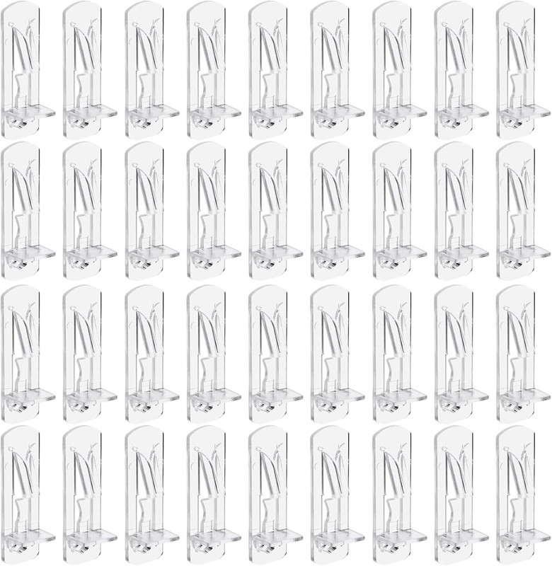 36 Pcs Plastic Locking Shelf Pins, Cabinet Clips Locking Support Pegs, Fits 7... gallery