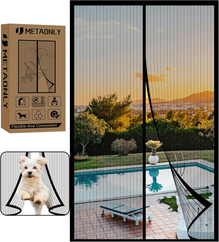 Magnetic Screen Door 72 x 80, Screen Size 74″ x 81″, 74″W x 81″L (Pack of 1)