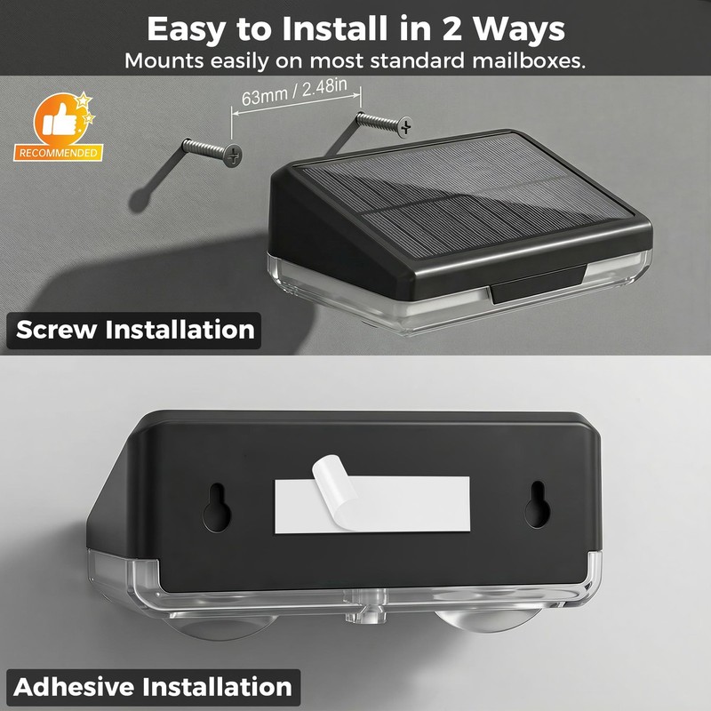 Solar Mailbox Lights 4 Pack, Outdoor Waterproof House Number Light, Dusk to D... gallery