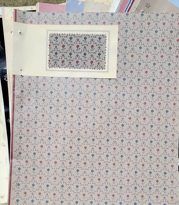 10 pc Vintage Warner Wallpaper Samples with 3 Matching Fabric Swatches gallery
