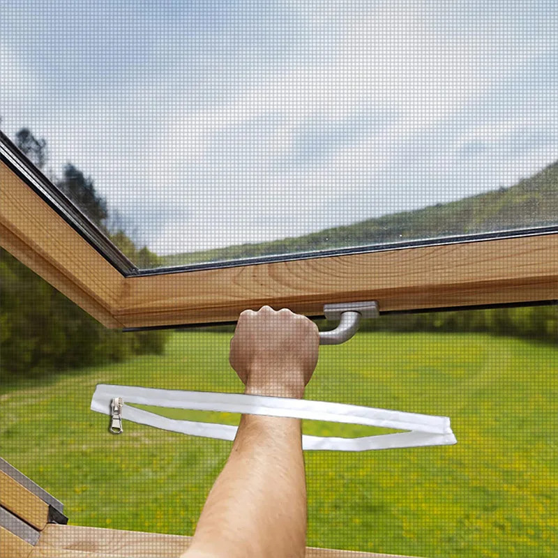 Window Screen Mesh with Zipper Invisible Fiberglass Mosquito Fly Net White