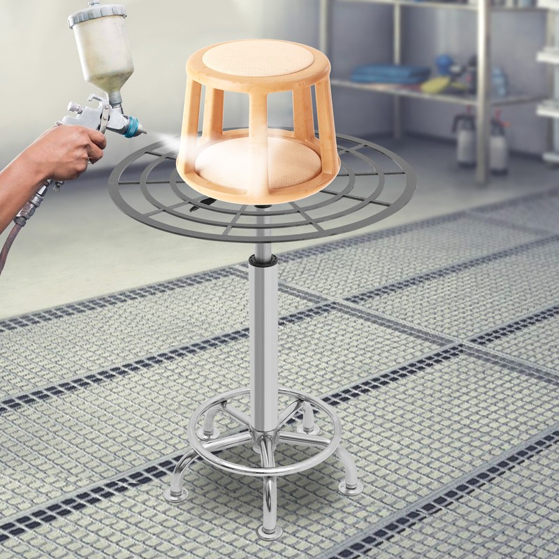360° Rotating Spray Paint Rack Stainless Steel Adjustable Height 80kg gallery