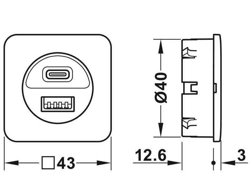 USB Charging Station for 12V Modular System Hafele Loox5 gallery