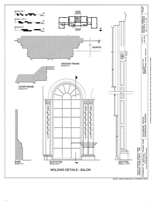 Riversdale, Calvert Mansion - Colonial American architectural plans & details gallery