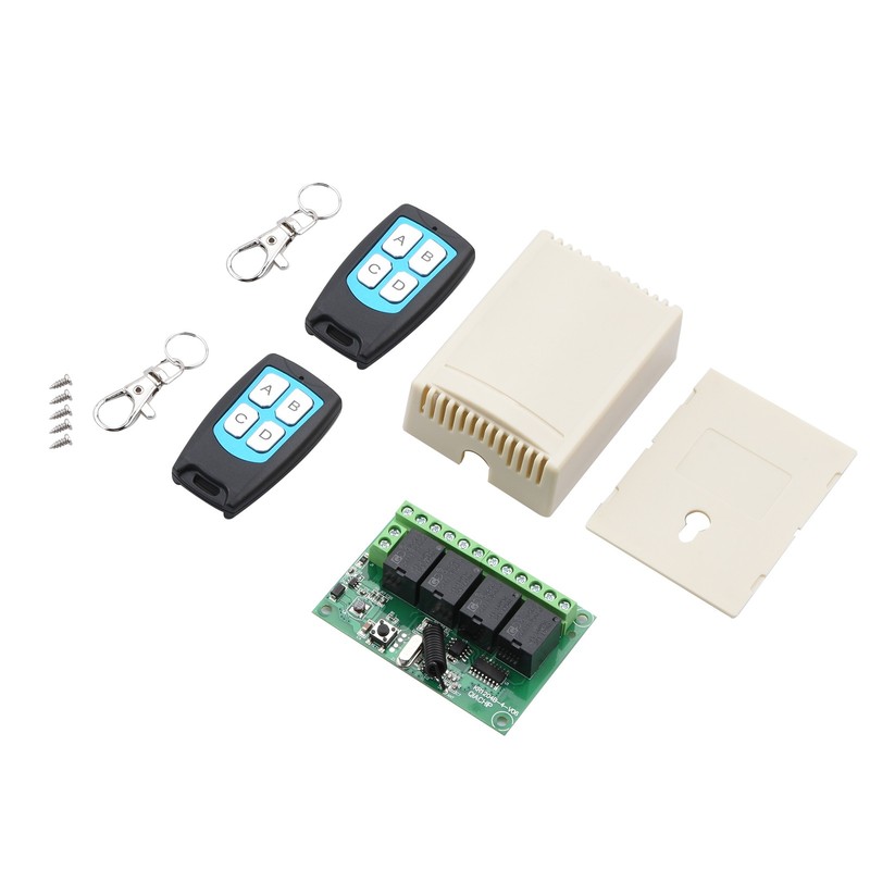 DC 4-Channel 443MHz Wireless RF Remote Control Relay Switch With 2 Receiver New gallery