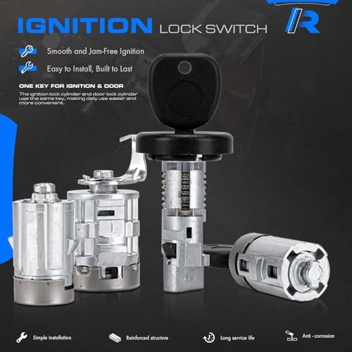 Ignition Switch Lock Cylinder with Door Lock & For Silverado Sierra 2007-2013 gallery