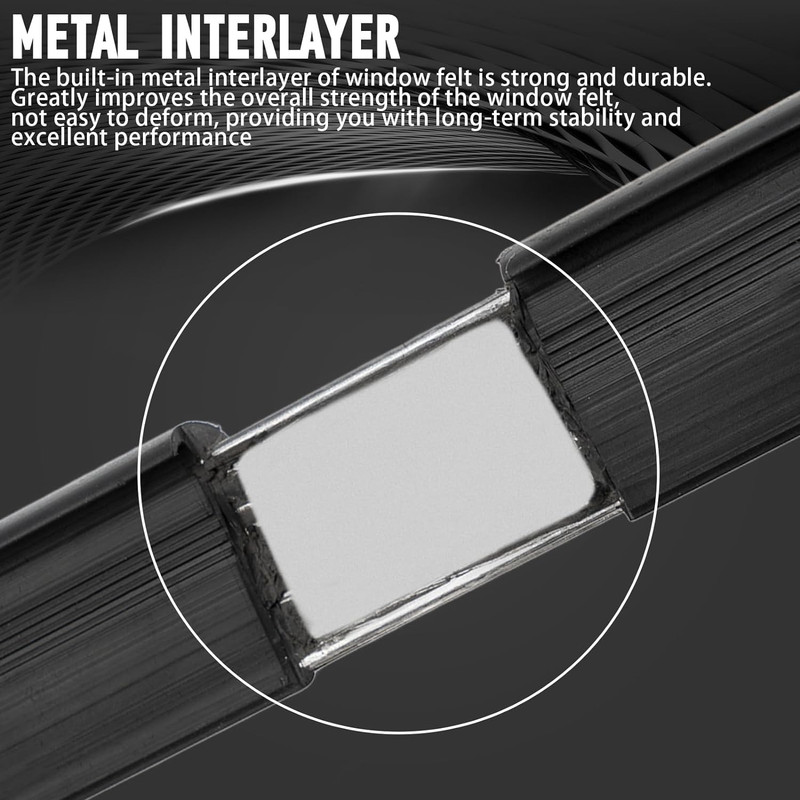 Front Door Window Molding Rubber Felt Trim Seal Weather Stripping Kit Fit for GM gallery