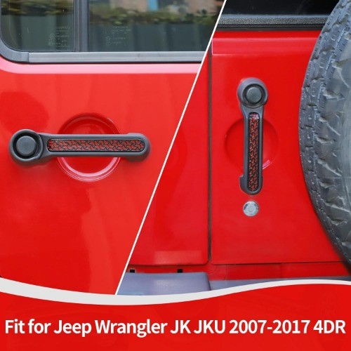 for Door Handle Inserts Cover Trim for 2007-2017 Exterior Accessories Red gallery