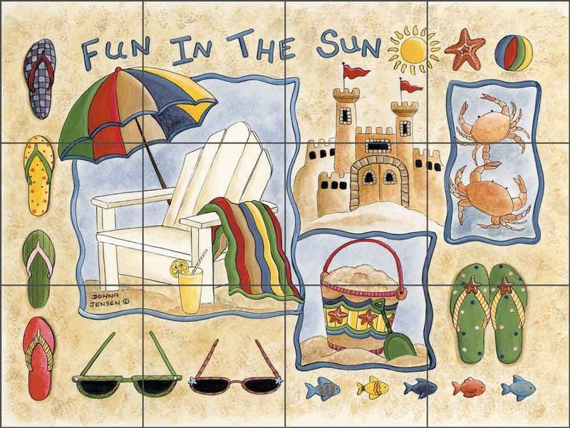 Tile Mural Backsplash Ceramic Jensen Beach Seascape Art DJ019