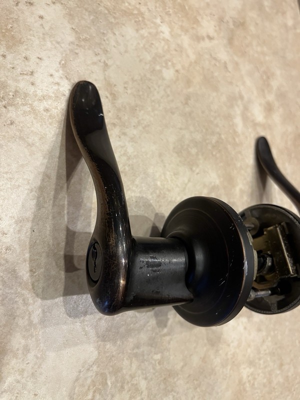 Bronze door lever set - As Is - For Parts only gallery
