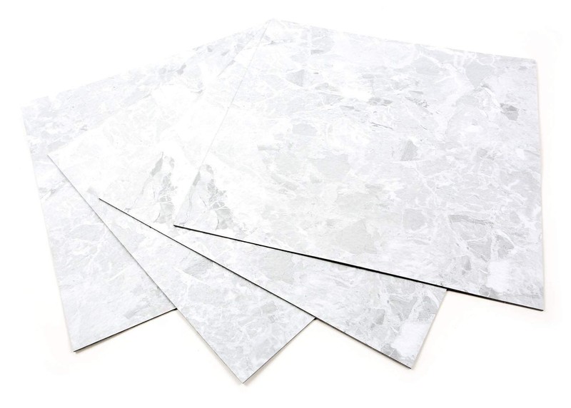 ROSEROSA Peel and Stick Engineered PVC Tiles Marble Granite Pattern Self Adhesiv