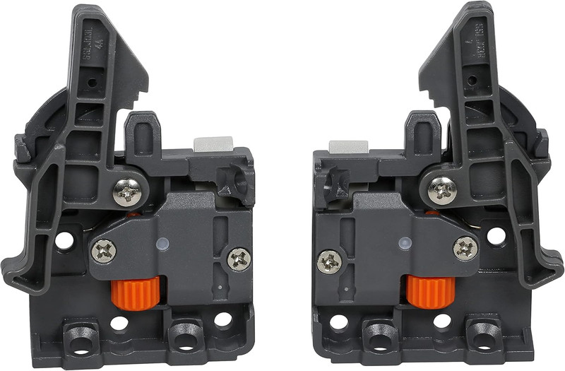 Pair of Undermount Drawer Slide Plastic Front Locking Device, Grey with Screws