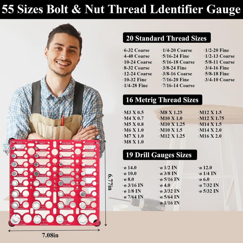 55 Thread Checker, Nut and Bolt Thread Checker Standard and Metric, Bolt Size... gallery