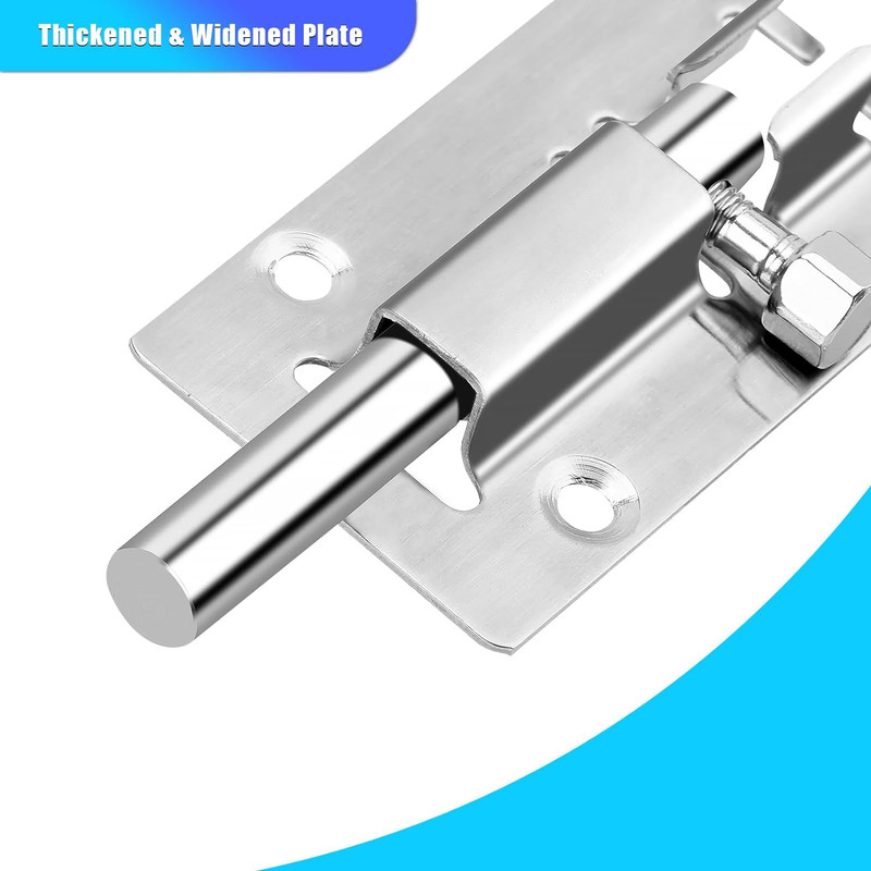 2 Pack Slide Lock, 3 Inch Barrel Bolt Latch, Door Latch Lock with 12 Screws, Sta gallery