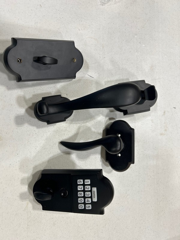 Emtek E451211FB Rustic Modern Electronic Keypad Handleset – Flat Black