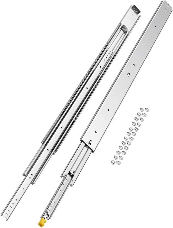 48″ Heavy Duty Locking Drawer Slides, 500lbs Capacity, Full Extension Glides