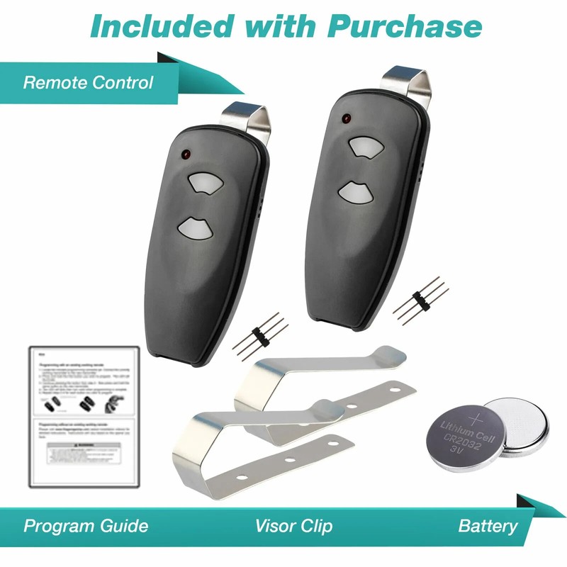 2PCS Remote Controls for Marantec M4500e/Q7500/Q7700/Q7900 Martin DC3700e 315MHz