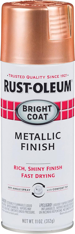 314417 Stops Rust Bright Coat Metallic Spray Paint, 11 Oz, Copper