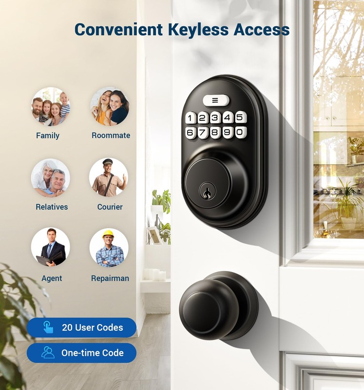 Keyless Entry Door Lock, Electronic Keypad Deadbolt, Keyed Entry, Auto Lock, ... gallery